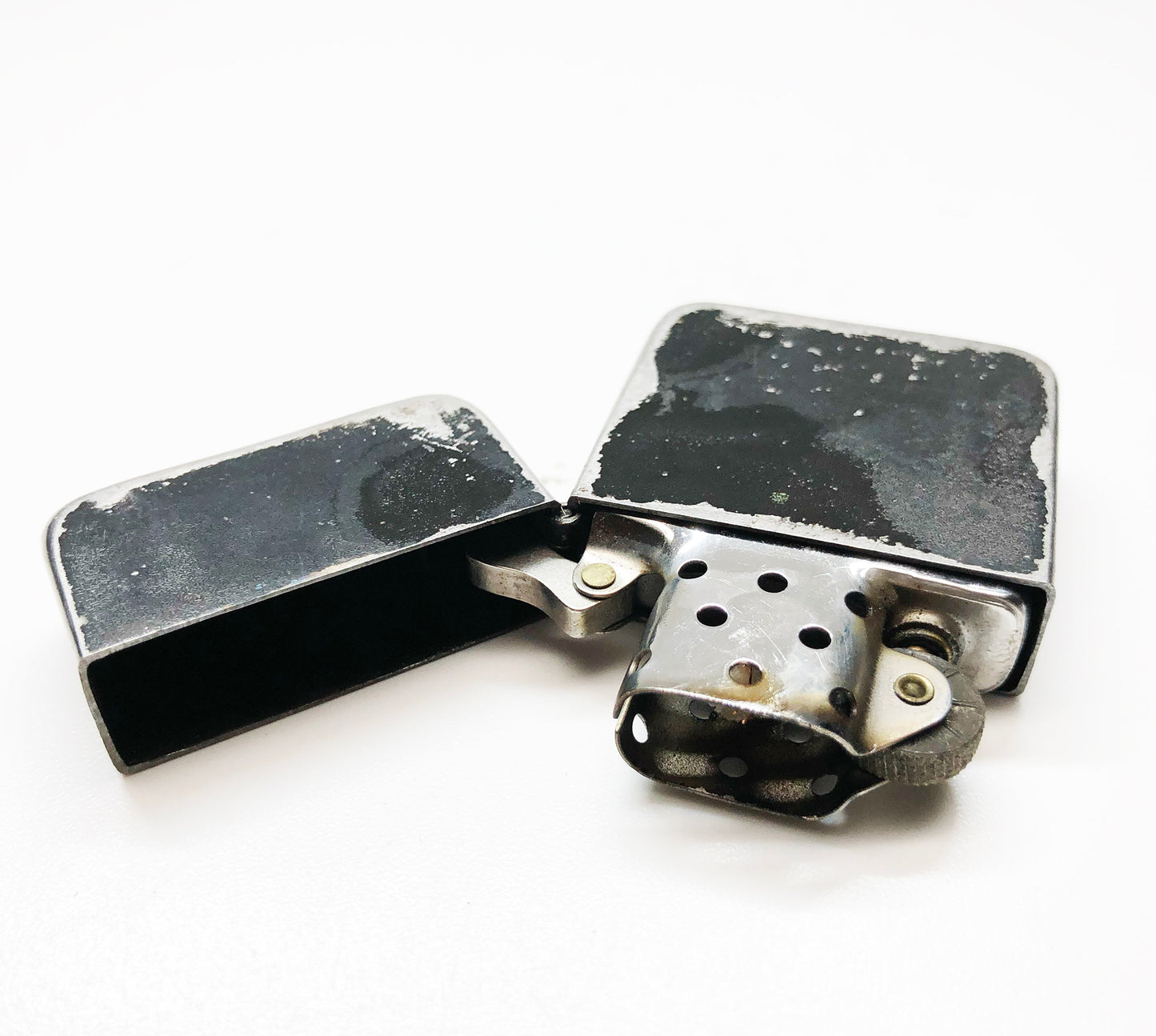 Rare 1943-1945 Black Crackle WWII Three-Barrel Zippo