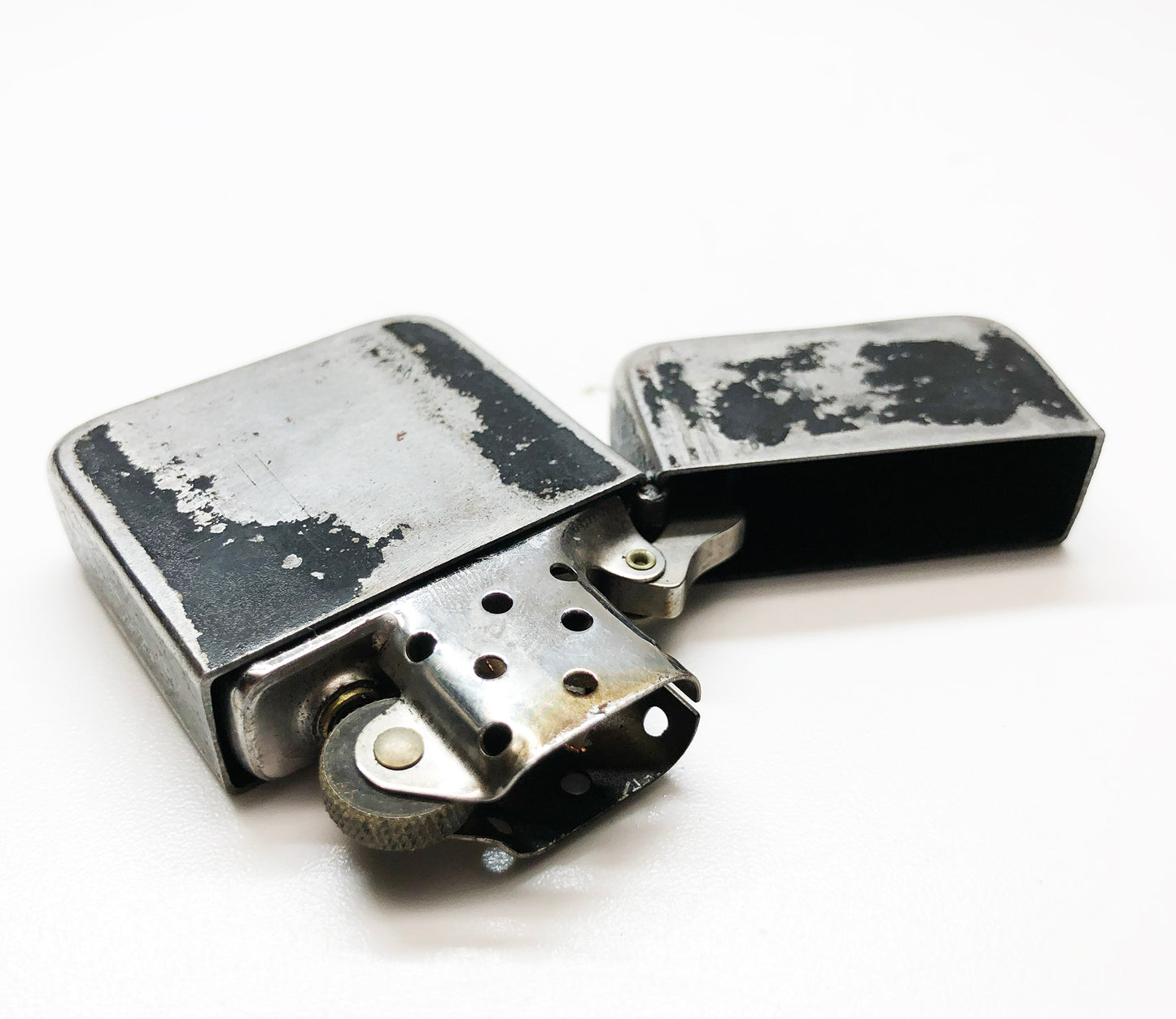 Rare 1943-1945 Black Crackle WWII Three-Barrel Zippo