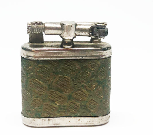 1940s Lift Arm Faux Green Leather Lighter