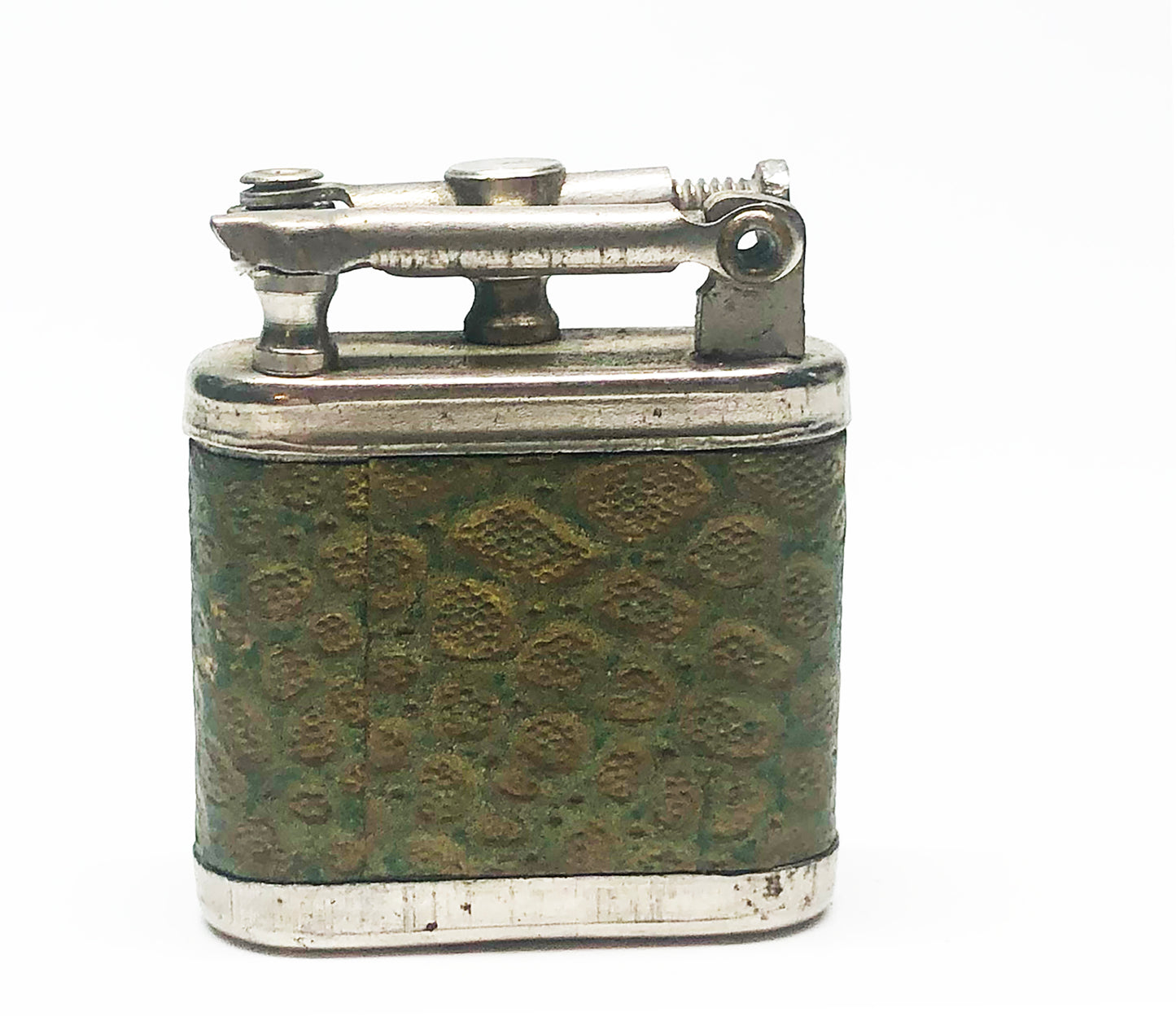 1940s Lift Arm Faux Green Leather Lighter