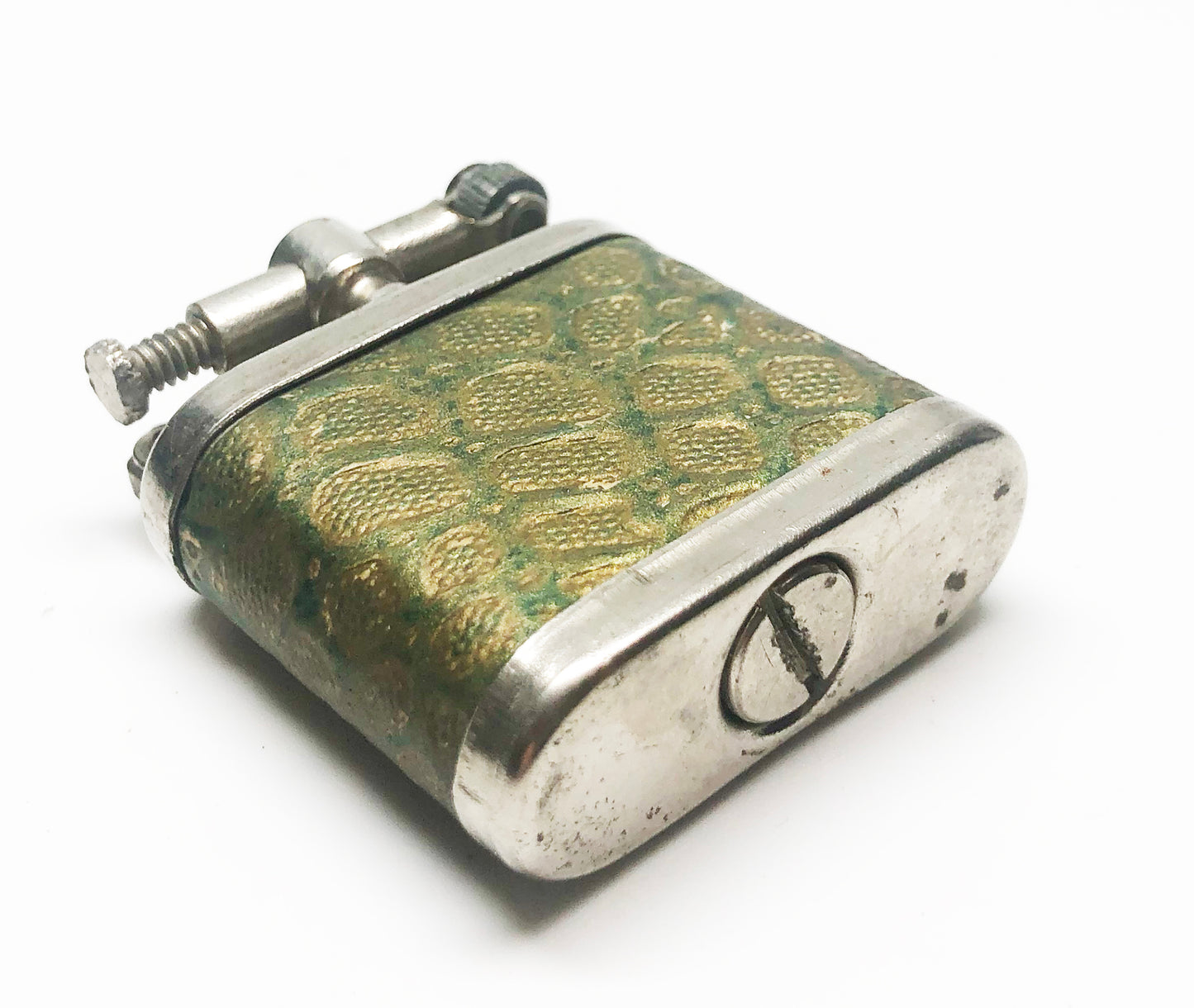 1940s Lift Arm Faux Green Leather Lighter