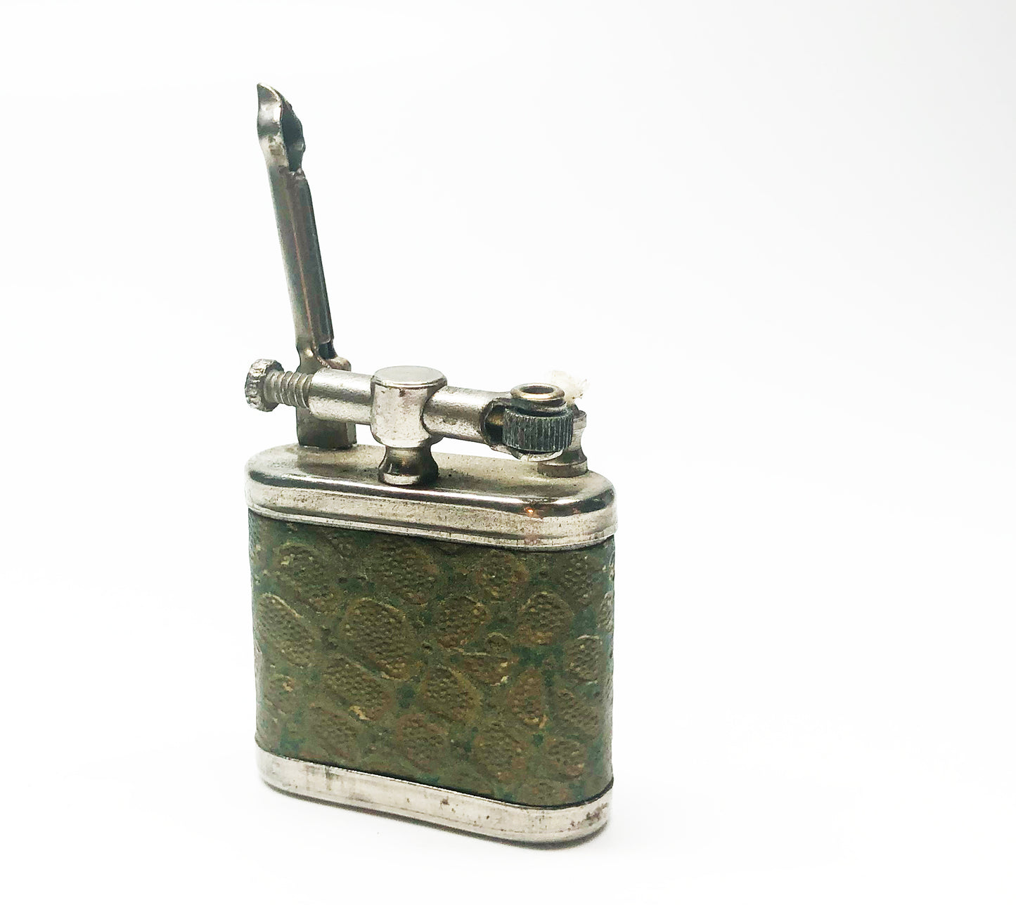 1940s Lift Arm Faux Green Leather Lighter