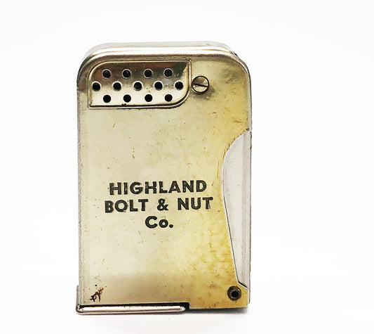 1930s Econolite "Highland Bowl & Nut Co." Advertising Squeeze Lighter