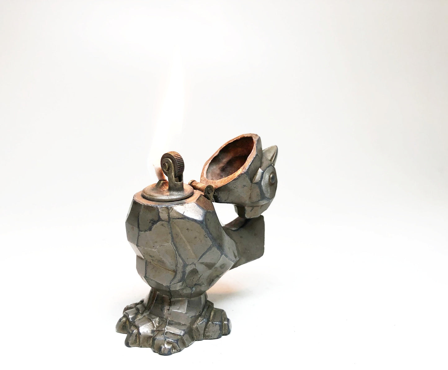 VINTAGE CHICKEN LIGHTER - Working Antique Occupied Japan Rare Rooster Figural Japanese Made Metal Table Lighter