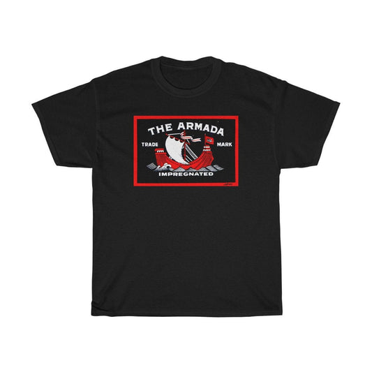 The Armada Ship Themed Safety Matchbox T-Shirt - Vintage Japanese Match Box Print Tshirt