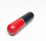 Working Black and Red Enamel Lipstick Vintage Art Deco Trench Style Pill Bullet Lighter