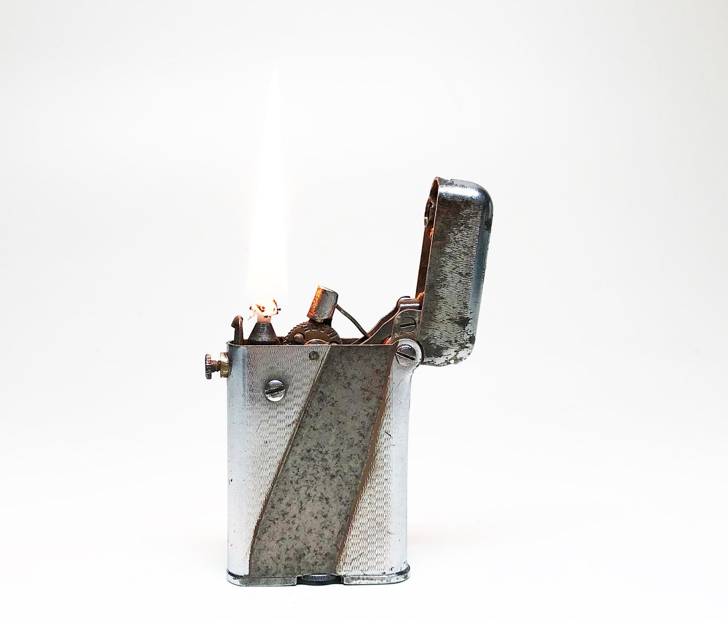 Thorens Double Claw Lighter - Working 1930s Rare Swiss Antique Old Semi-Automatic Push Button Lighter