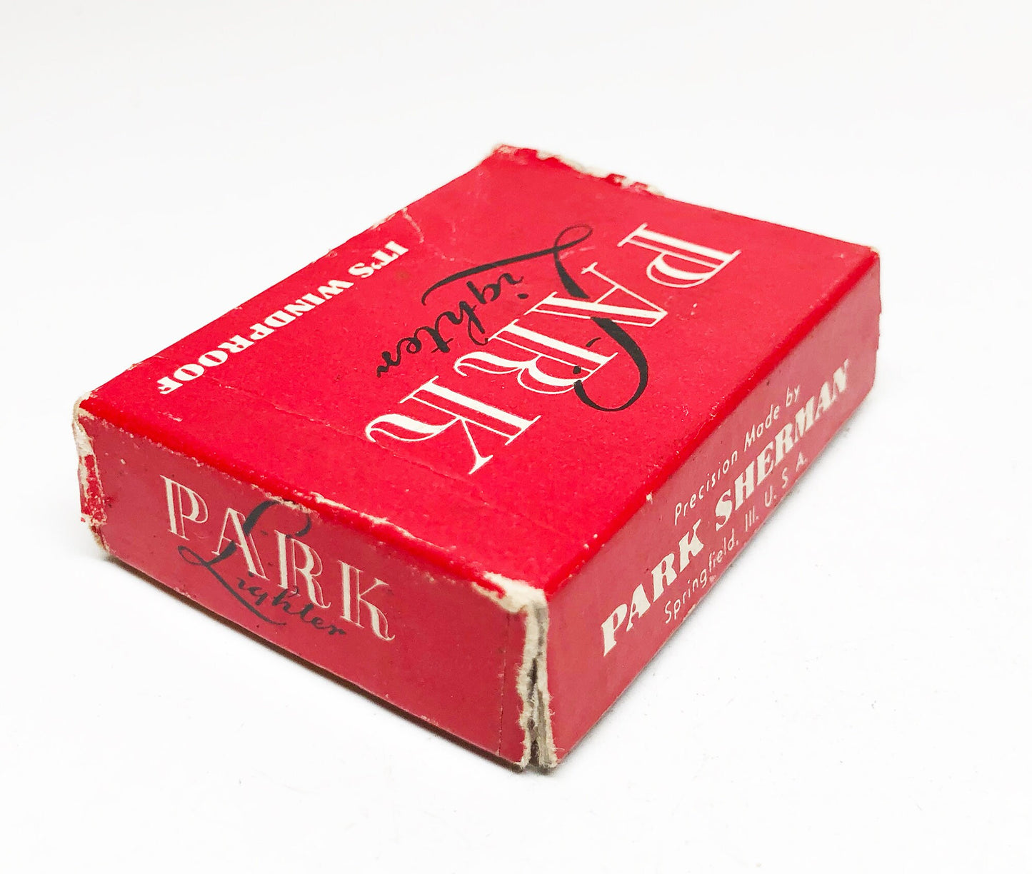 1940s Black Out Park Sherman Flip Top Lighter w/ Box