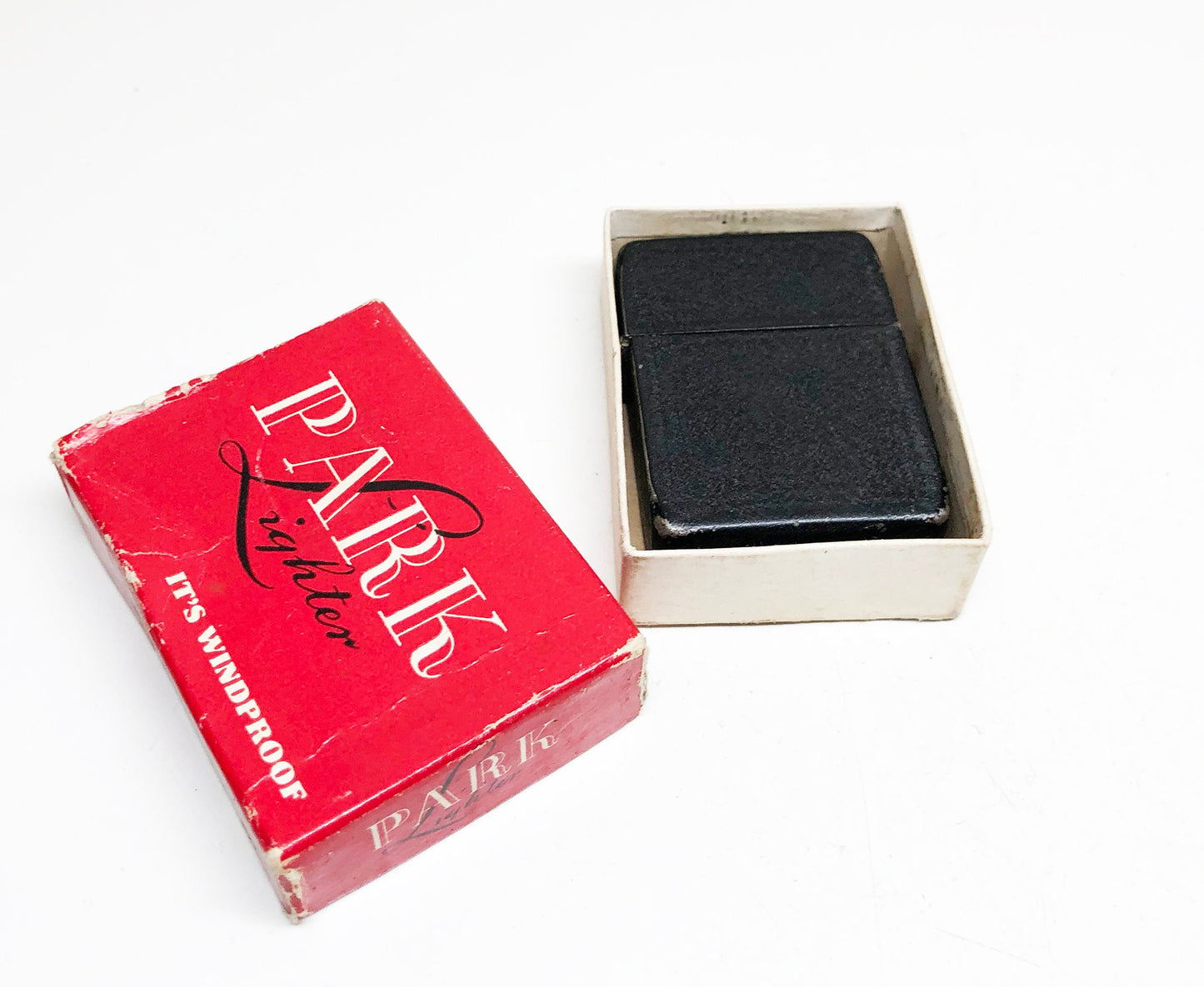 1940s Black Out Park Sherman Flip Top Lighter w/ Box