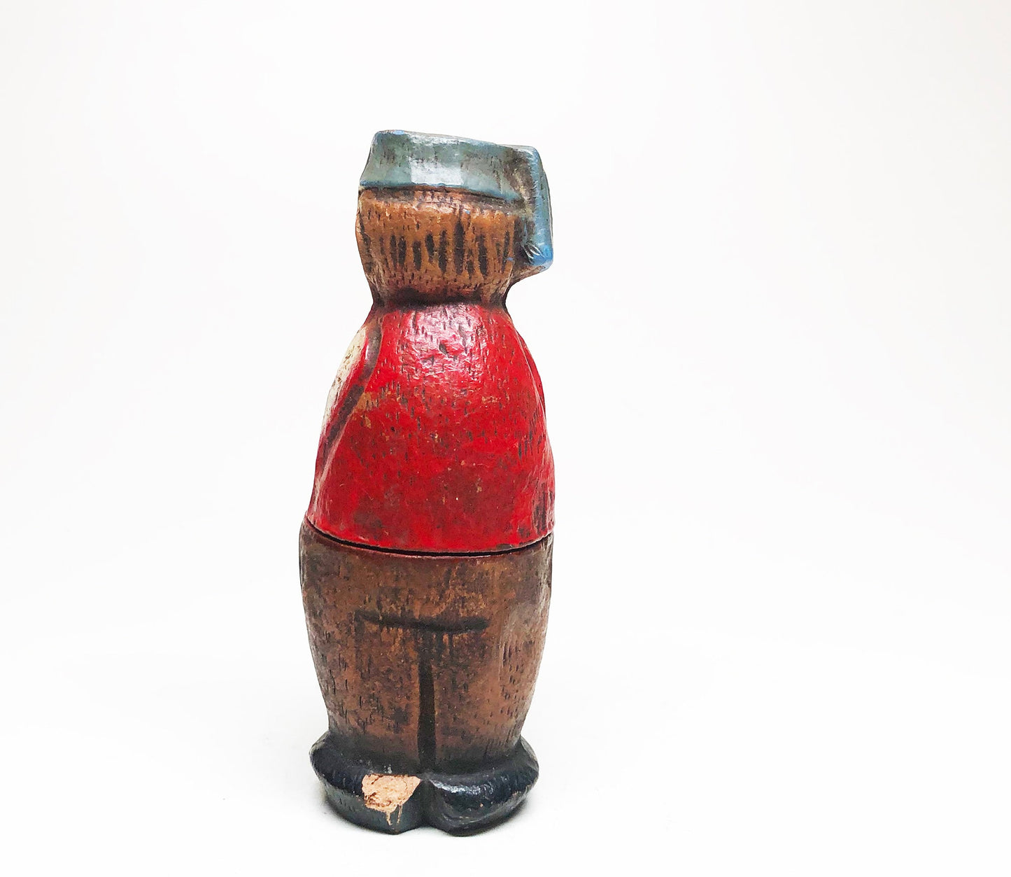 WORKING FIGURAL LIGHTER - 1940s Old Man Wooden Figural Lighter Made in the Usa