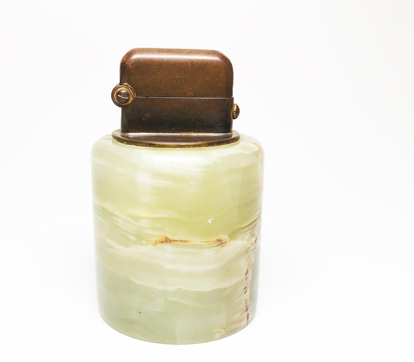 Thorens Single Claw Table Lighter and Ashtray Set - Working 1920s Rare Swiss Made Antique Old Semi-Automatic Lighter with Marble Ashtray