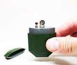 Working Eagle Green Octagonal Lighter - Vintage 1930's Trench Style Blue Steel Sleeve Lighter in Original Box - Made in USA