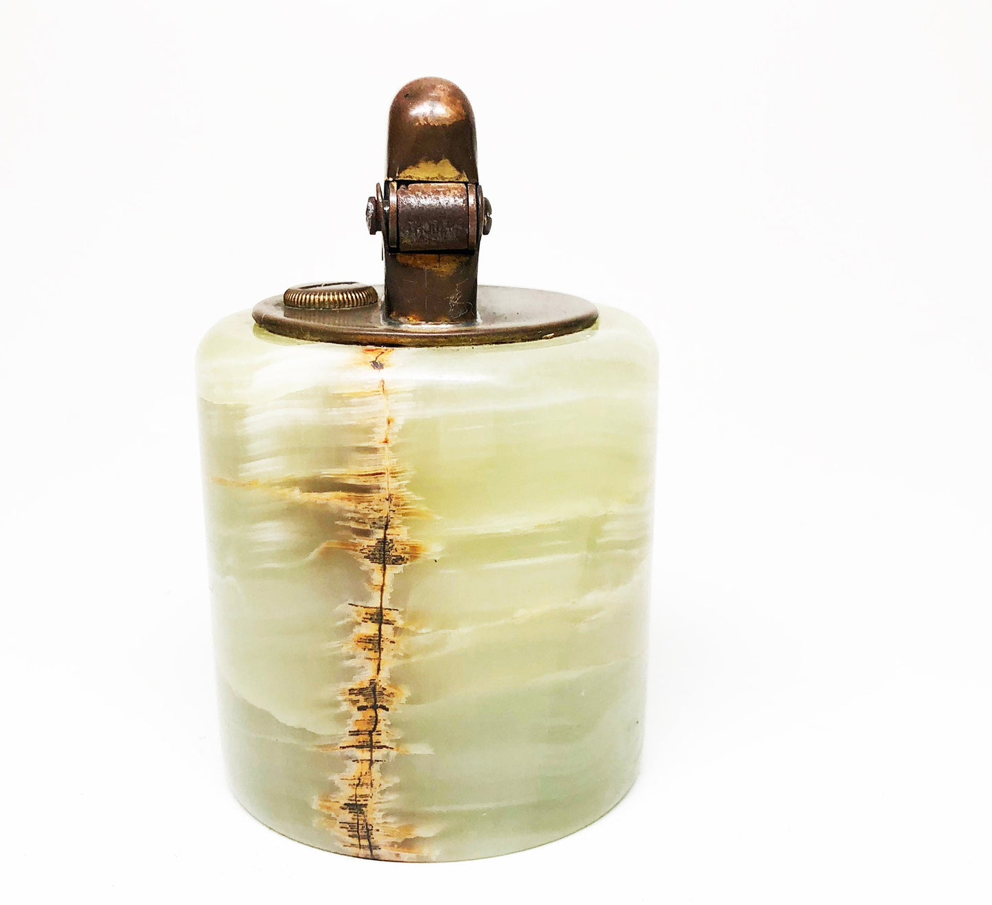 Thorens Single Claw Table Lighter and Ashtray Set - Working 1920s Rare Swiss Made Antique Old Semi-Automatic Lighter with Marble Ashtray
