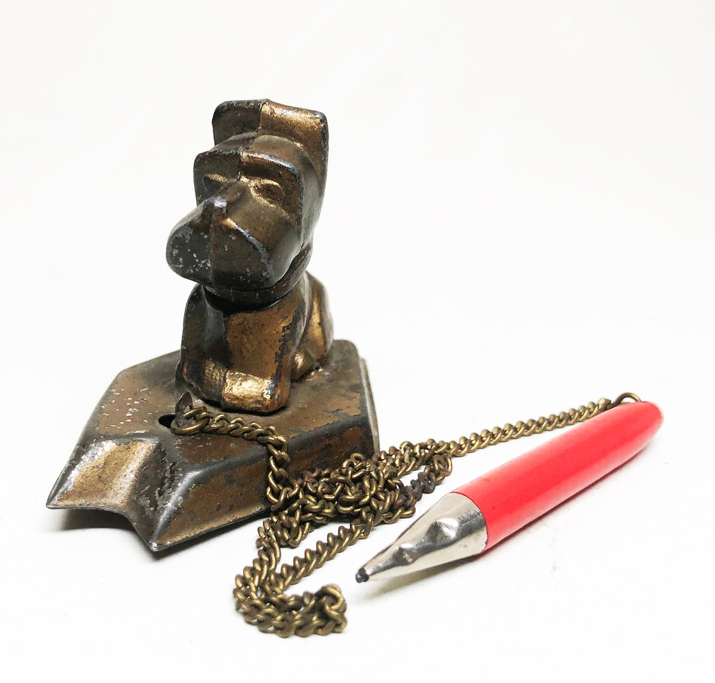 Figural Dog Lighter with Pencil on a Chain