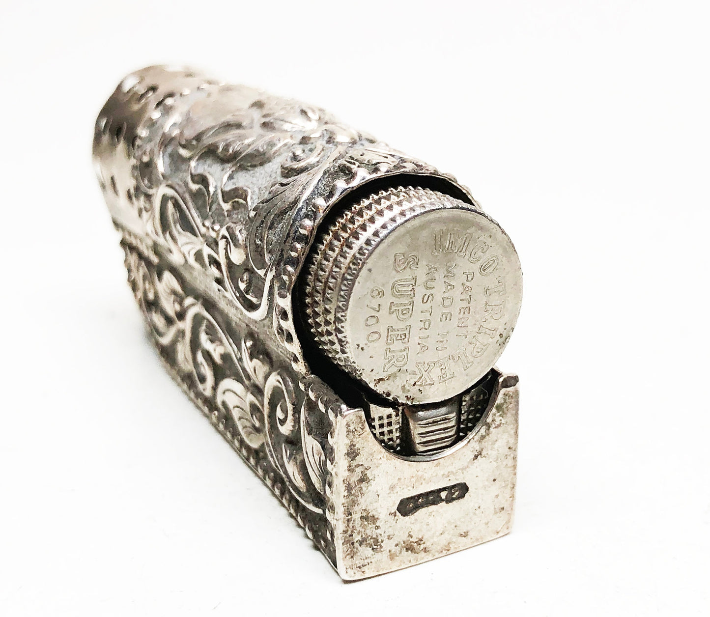 Silver Wrapped IMCO Triplex Lighter and Cigarette Case Set
