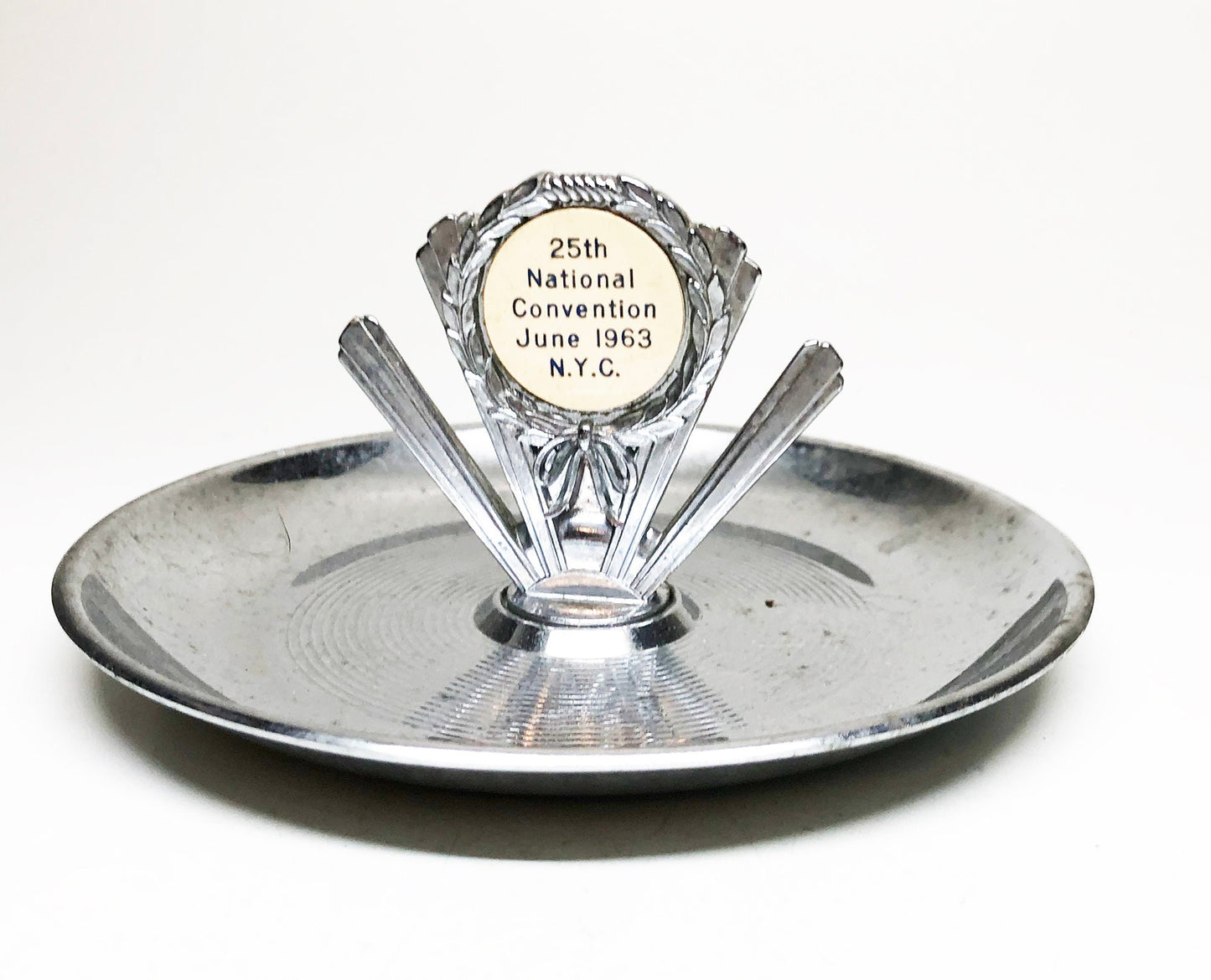WBF Pincherette Ashtray / Coin Tray - Rare NYC Workmen's Benefit Fund Advertising 1950s Union Ash Tray - Antique Tobacciana