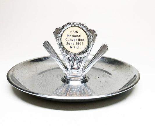 WBF Pincherette Ashtray / Coin Tray - Rare NYC Workmen's Benefit Fund Advertising 1950s Union Ash Tray - Antique Tobacciana