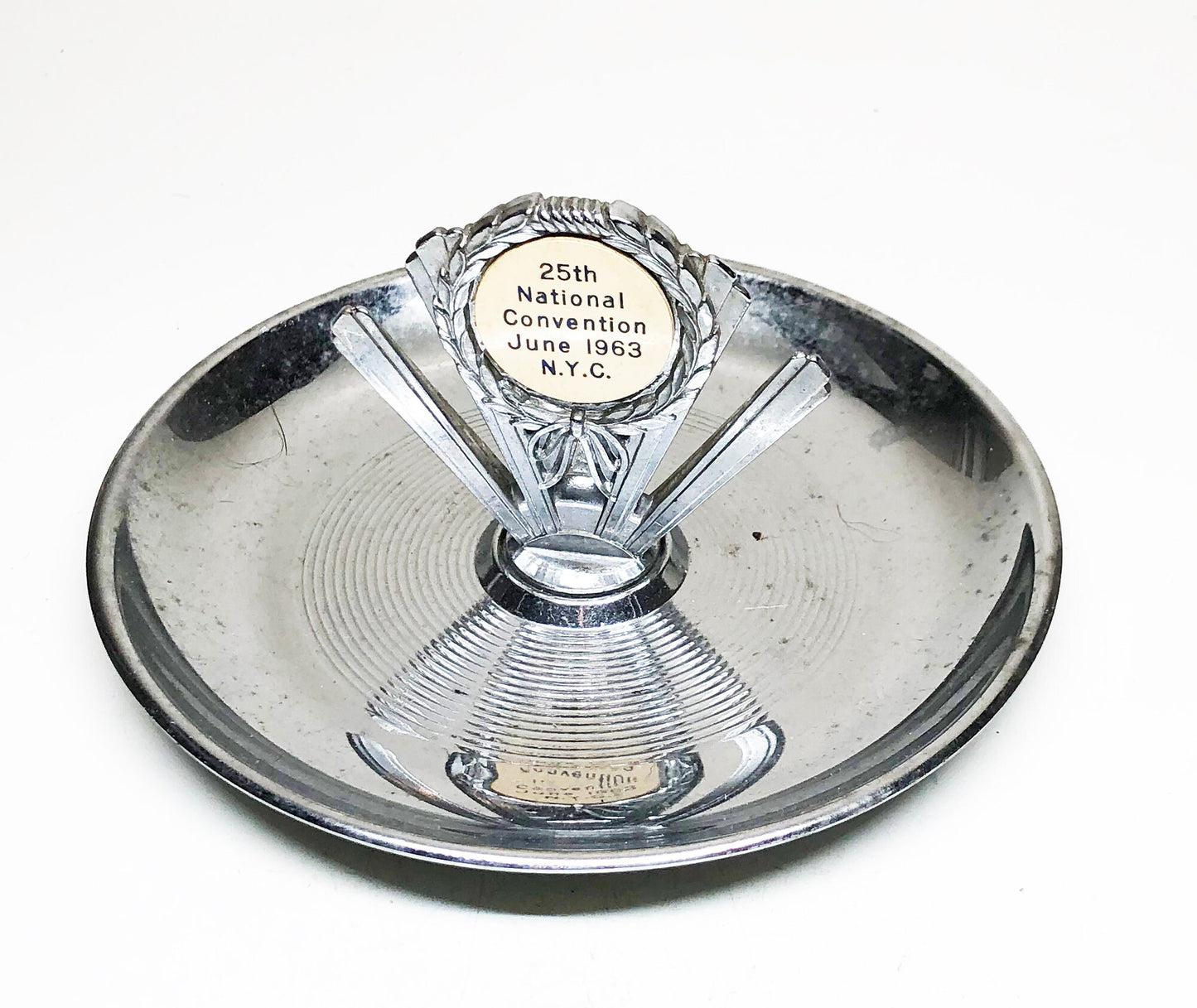 WBF Pincherette Ashtray / Coin Tray - Rare NYC Workmen's Benefit Fund Advertising 1950s Union Ash Tray - Antique Tobacciana
