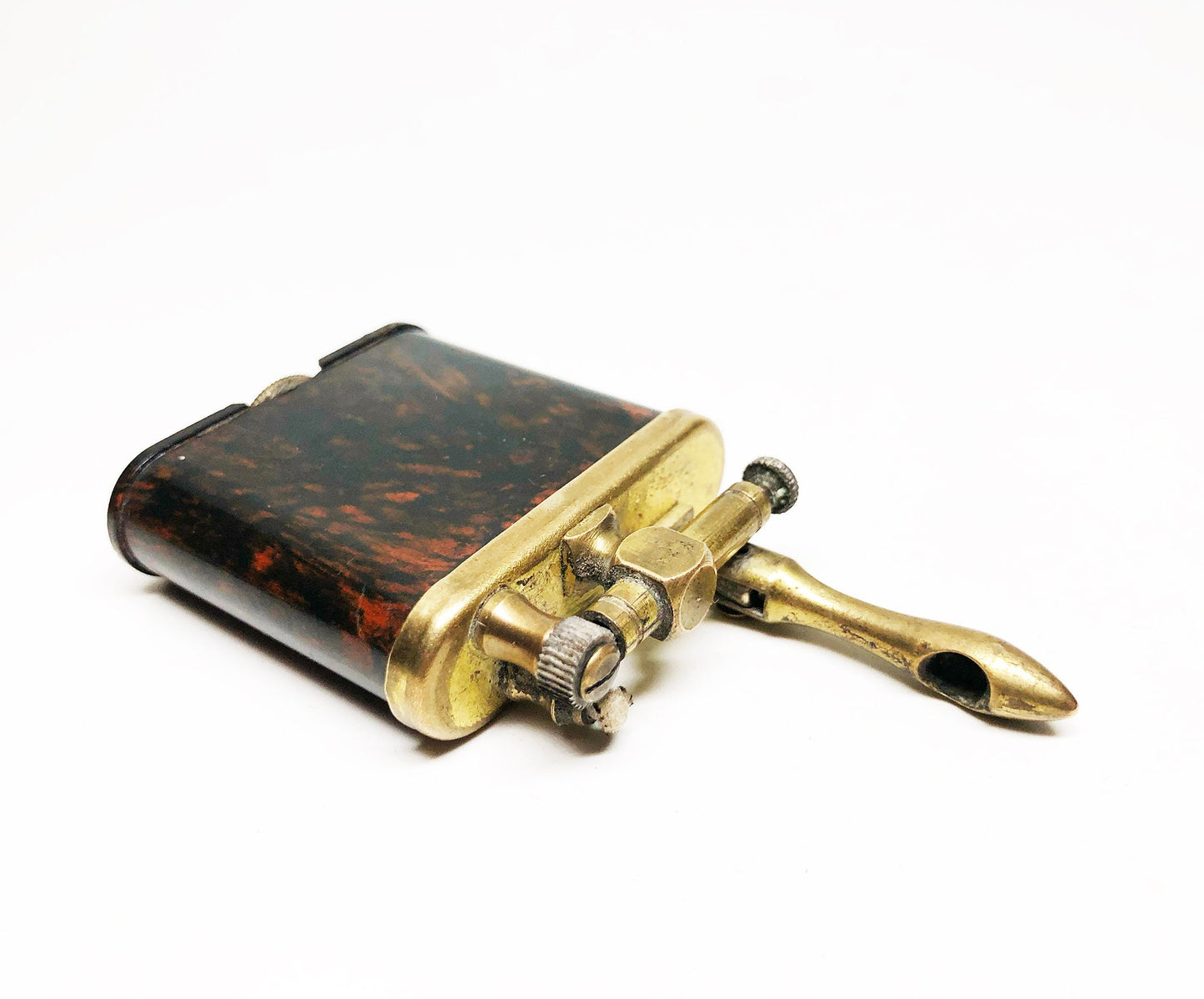 1920s Tortoise Shell Bakelite Art Deco Lift Arm Lighter