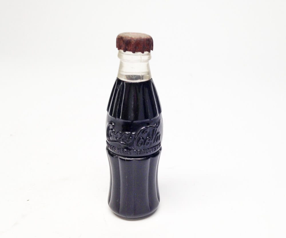 Antique Coke Lighter - working 1950's Coca Cola Advertising Bottle Shaped Figural Lighter