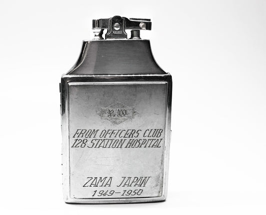 Hand Engraved Military Ronson Mastercase Lighter & Case Combination