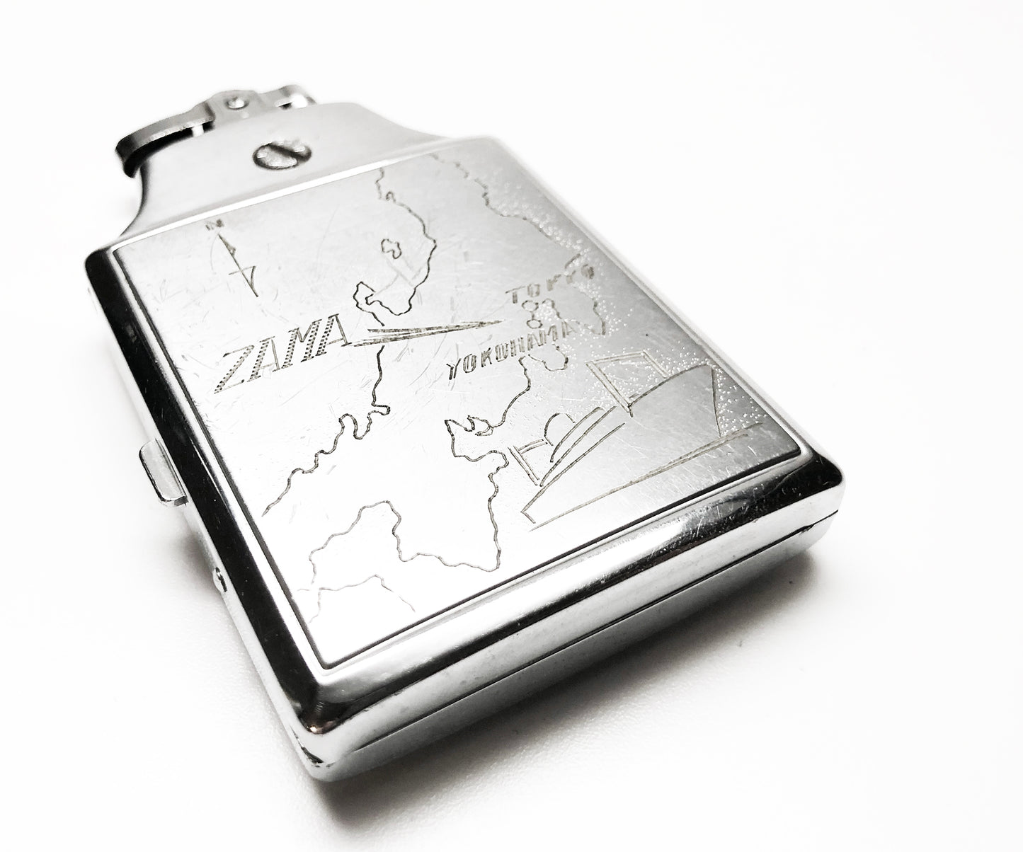 Hand Engraved Military Ronson Mastercase Lighter & Case Combination