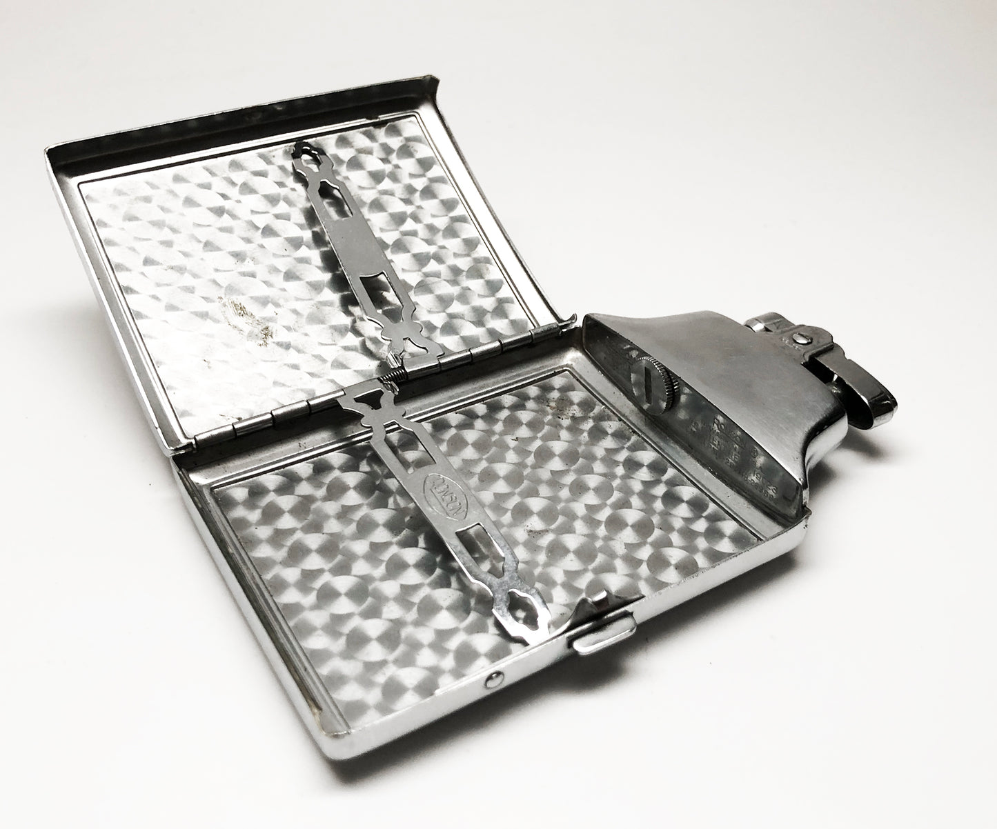Hand Engraved Military Ronson Mastercase Lighter & Case Combination