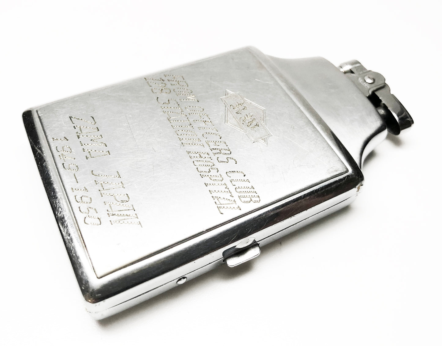 Hand Engraved Military Ronson Mastercase Lighter & Case Combination