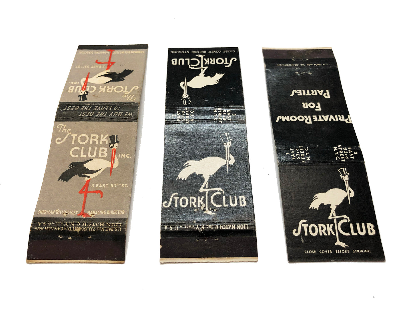 1940s NYC Stork Club Ashtray and Matchbooks