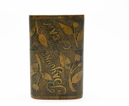 1917 WWI Hand Etched Trench Art Lighter