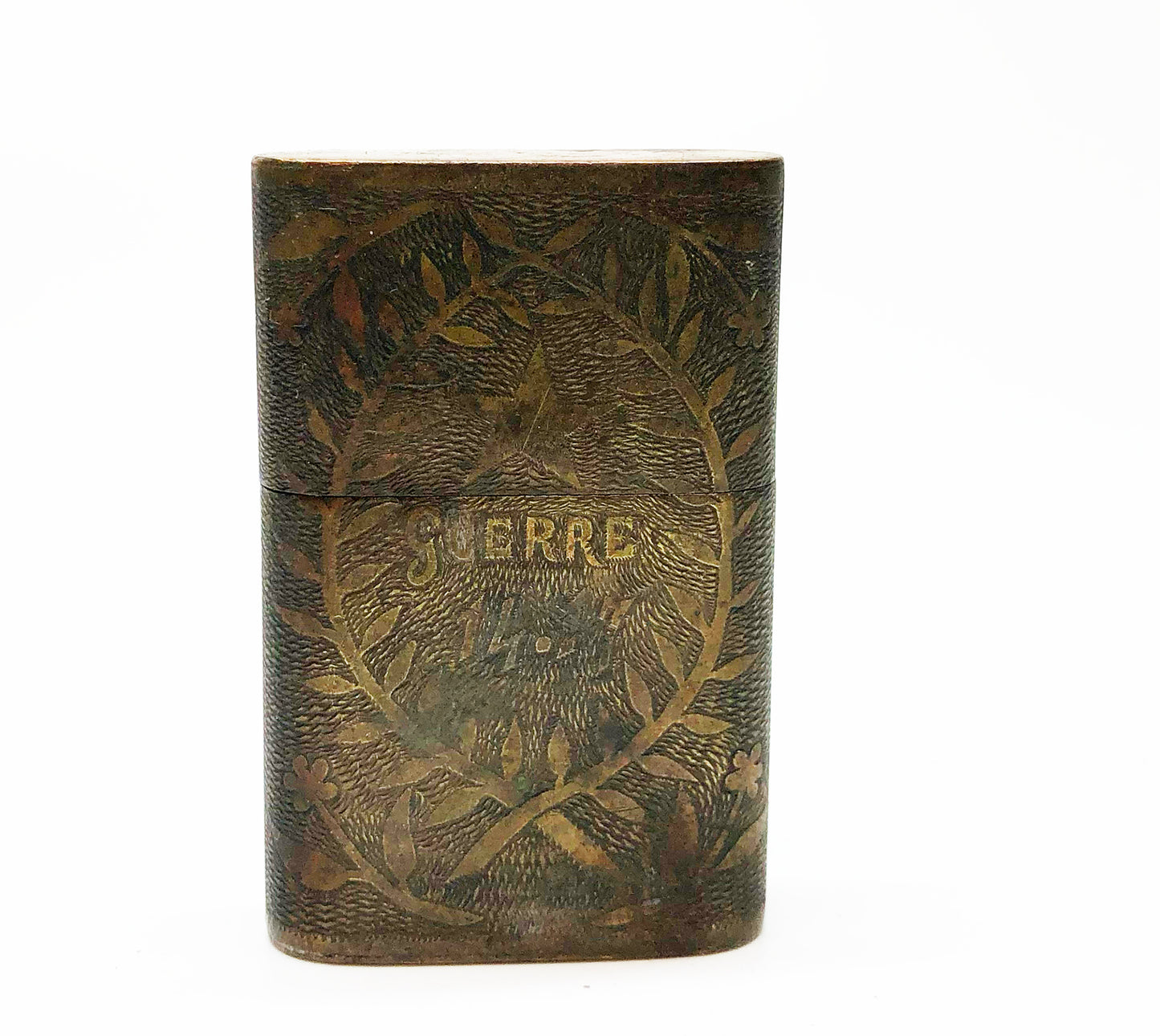1917 WWI Hand Etched Trench Art Lighter