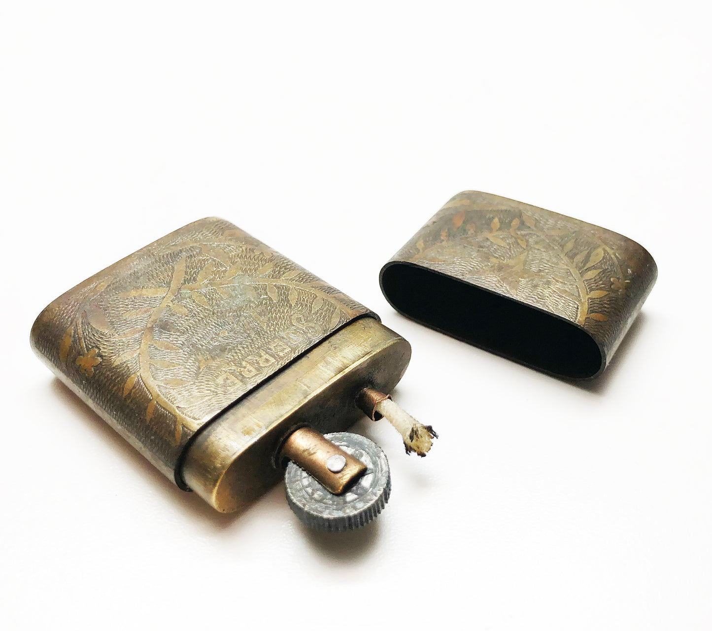 1917 WWI Hand Etched Trench Art Lighter